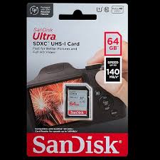CARTE MEMOIRE SANDISK 64GB ULTRA SDHC UHS-I CARD 